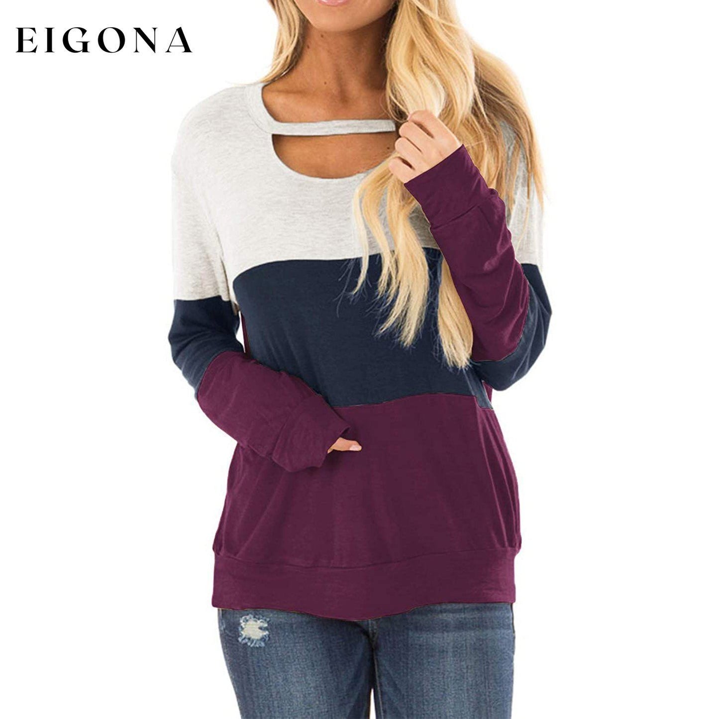 Women's Long Sleeve Tunics Purple __stock:500 clothes refund_fee:800 tops