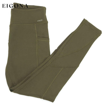 Women's All-Day Active High Waist Full Length Leggings With Side Pockets Olive bottoms Low stock refund_fee:1200