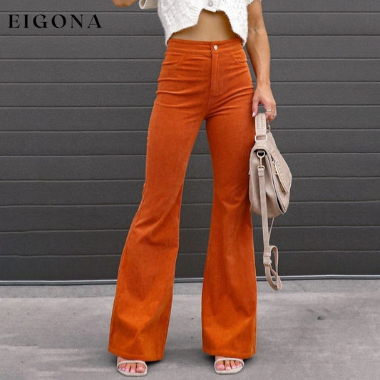 Women's Bootcut Pants Trousers Jeans Corduroy Orange __stock:200 bottoms refund_fee:1200