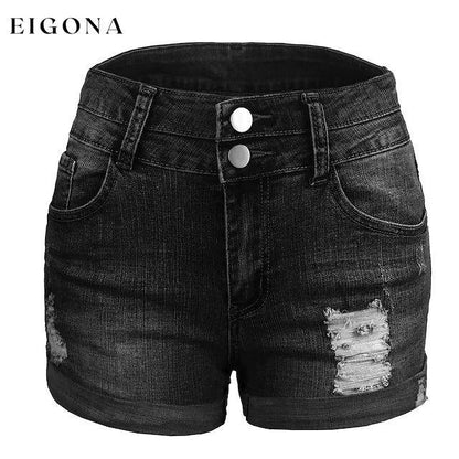Women's Casual Fashion Jeans Denim Shorts Black __stock:200 bottoms refund_fee:1200