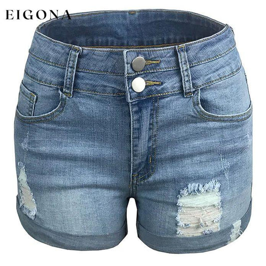 Women's Casual Fashion Jeans Denim Shorts Blue __stock:200 bottoms refund_fee:1200