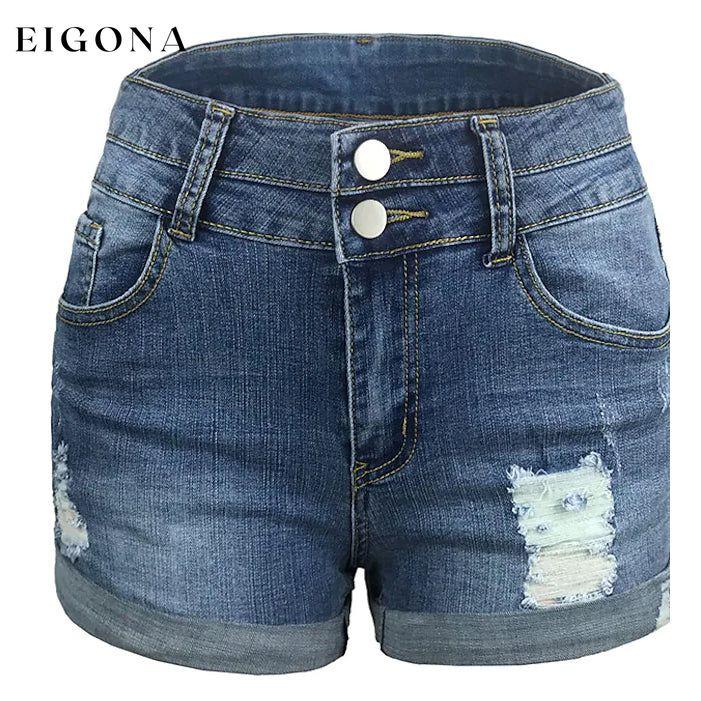 Women's Casual Fashion Jeans Denim Shorts Dark Blue __stock:200 bottoms refund_fee:1200