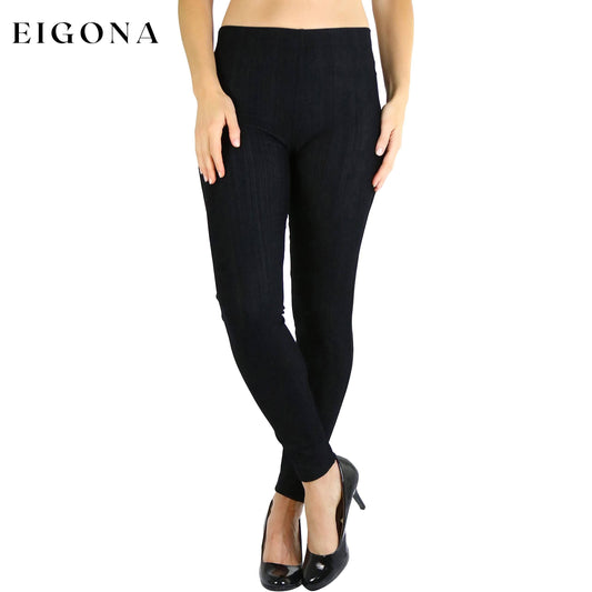 Women's Easy Pull-On Denim Skinny Fit Comfort Stretch Jeggings Black __stock:100 bottoms refund_fee:800 show-color-swatches