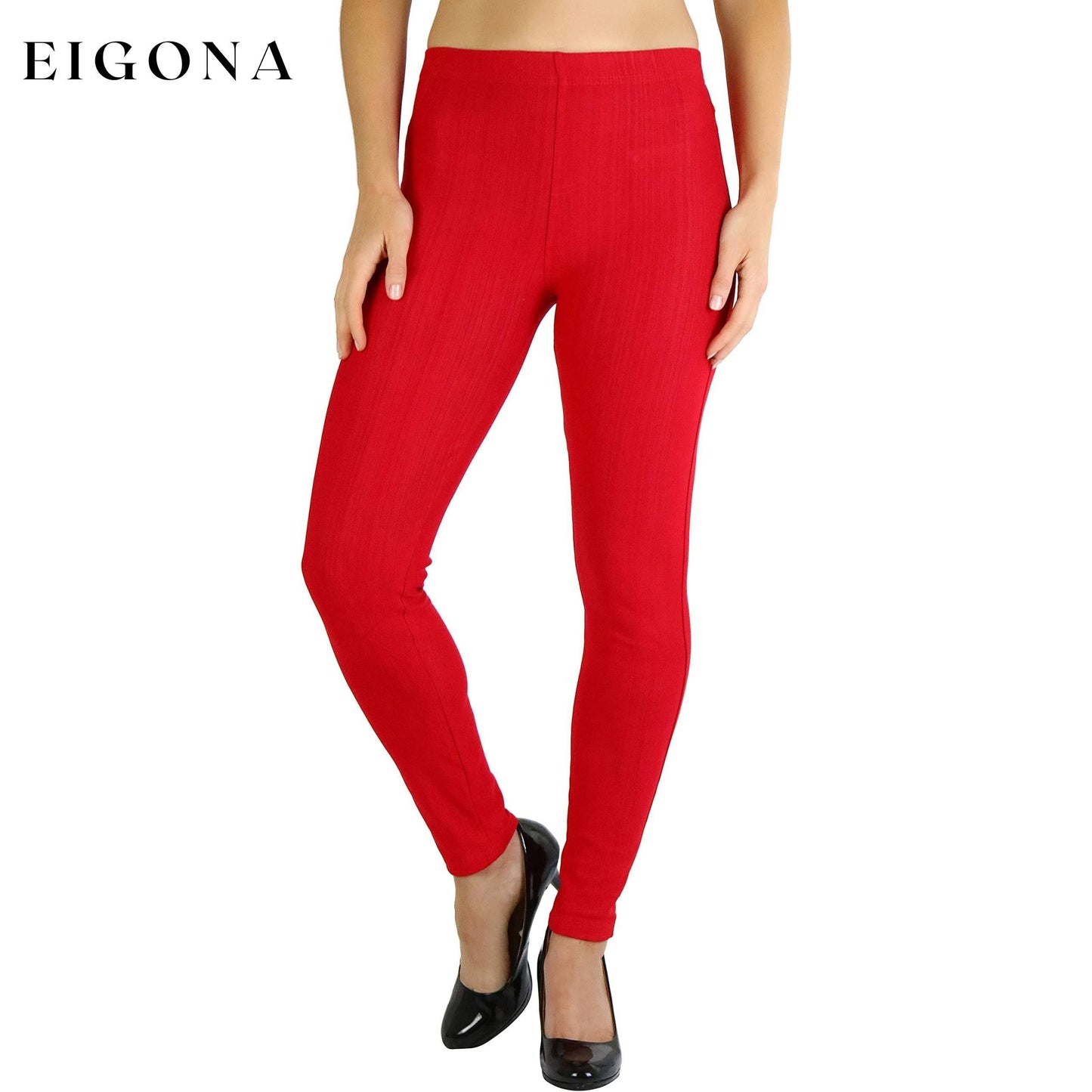 Women's Easy Pull-On Denim Skinny Fit Comfort Stretch Jeggings Red __stock:100 bottoms refund_fee:800 show-color-swatches