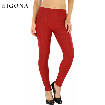 Women's Easy Pull-On Denim Skinny Fit Comfort Stretch Jeggings Maroon __stock:100 bottoms refund_fee:800 show-color-swatches