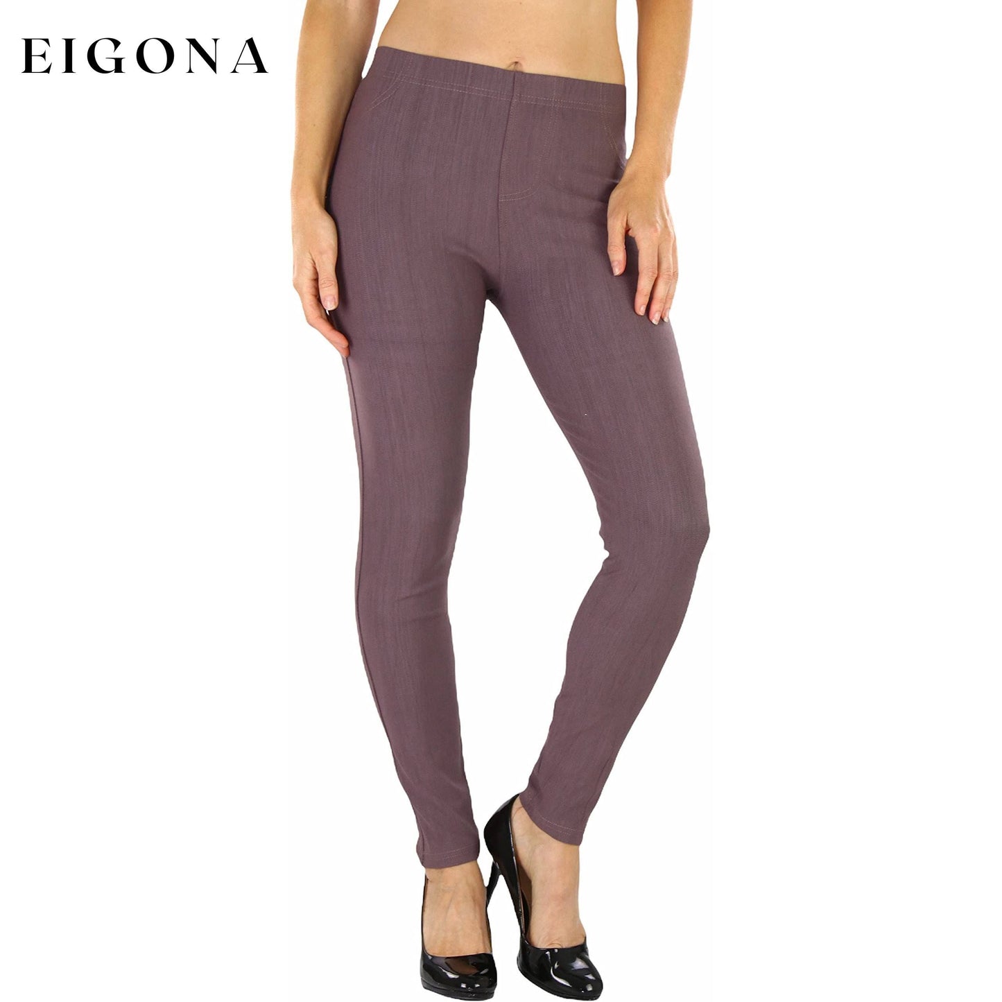 Women's Easy Pull-On Denim Skinny Fit Comfort Stretch Jeggings Gray __stock:100 bottoms refund_fee:800 show-color-swatches