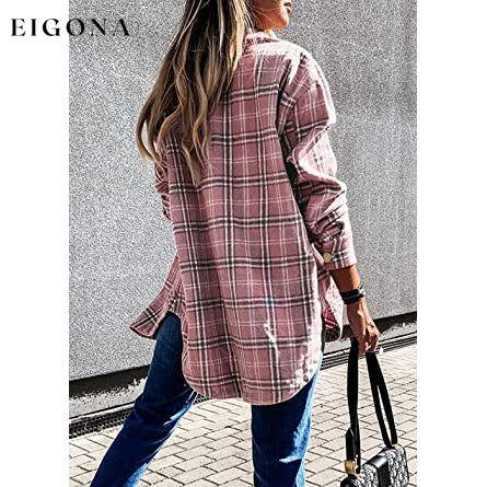 Women's Fall Clothes Plaid Jacket Long Sleeve __stock:200 clothes refund_fee:1200 tops