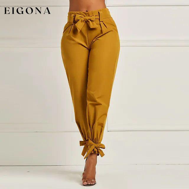 Women's Fashion Drawstring Ankle Trousers __stock:200 bottoms refund_fee:1200