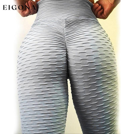 Women's Mid Waist Solid Colored Ruched Sports Yoga Normal Basic Legging Gray __stock:200 bottoms refund_fee:800 show-color-swatches