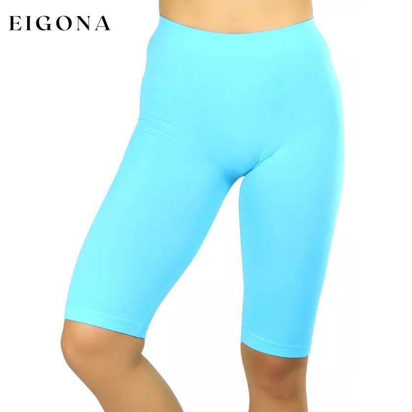 Women's Nylon Above Knee-Length Legging Shorts Aqua __stock:350 bottoms refund_fee:800