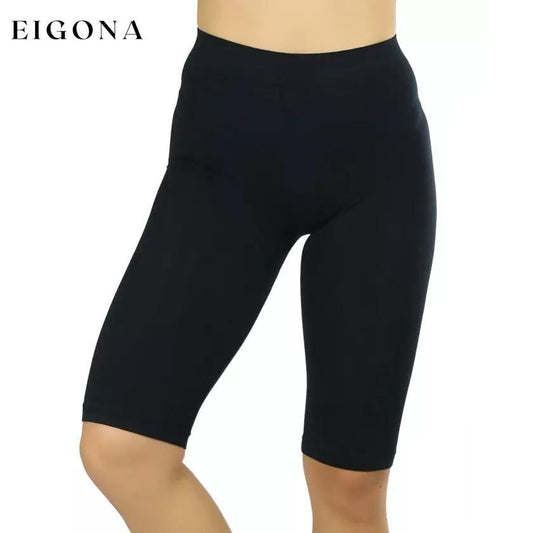 Women's Nylon Above Knee-Length Legging Shorts Black __stock:350 bottoms refund_fee:800
