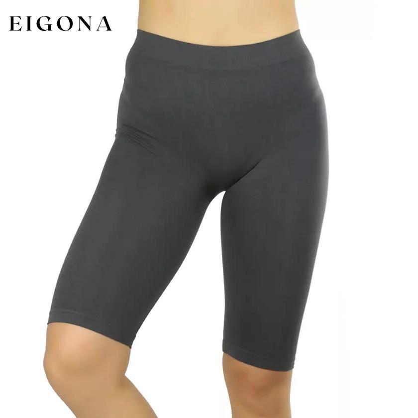 Women's Nylon Above Knee-Length Legging Shorts Charcoal __stock:350 bottoms refund_fee:800