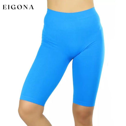 Women's Nylon Above Knee-Length Legging Shorts Turquoise __stock:350 bottoms refund_fee:800