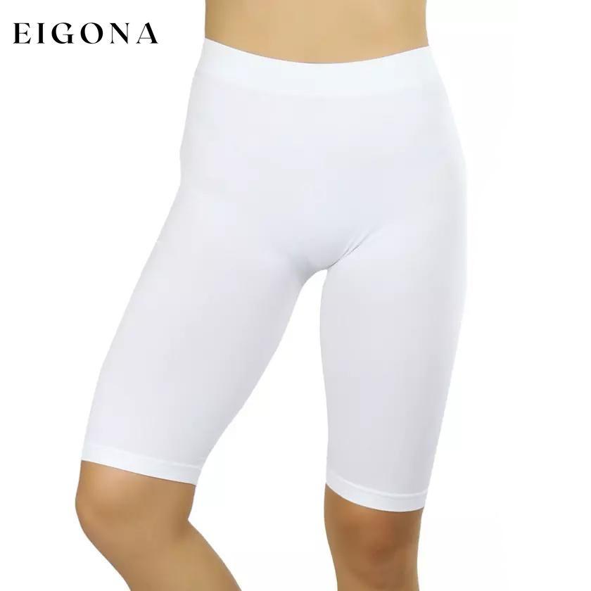 Women's Nylon Above Knee-Length Legging Shorts White __stock:350 bottoms refund_fee:800