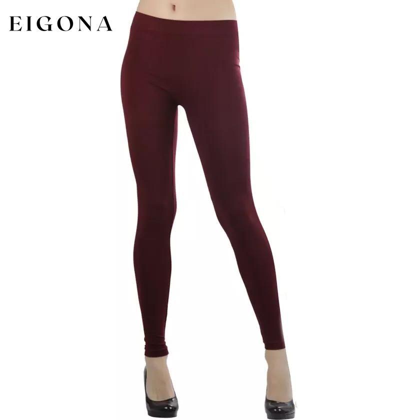 Women's Seamless Ankle Length Leggings Burgundy __stock:350 bottoms refund_fee:800 show-color-swatches