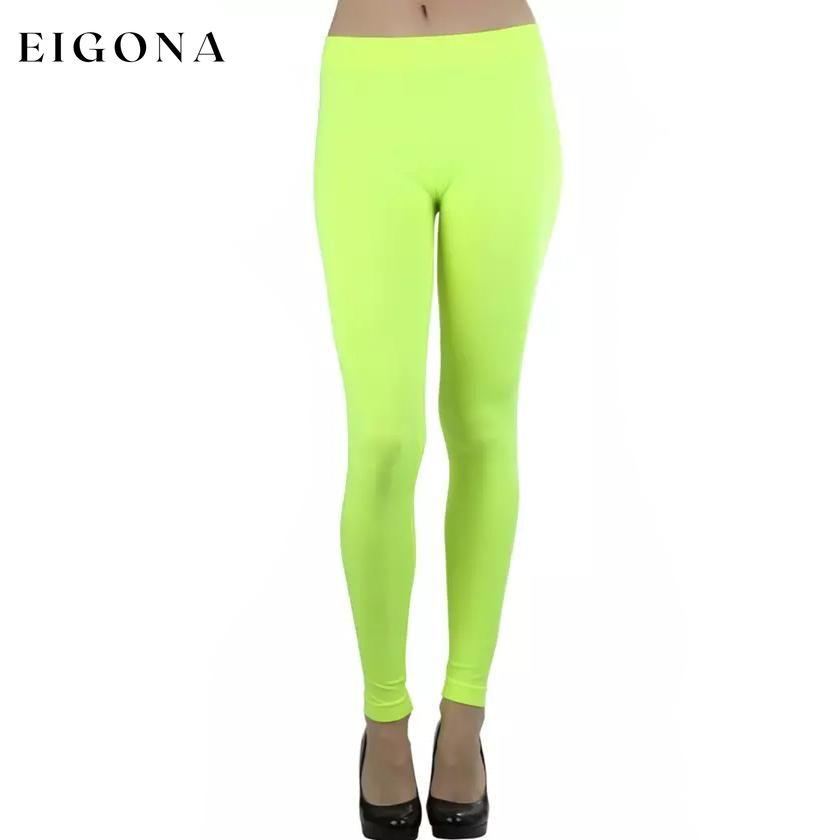 Women's Seamless Ankle Length Leggings Neon Yellow __stock:350 bottoms refund_fee:800 show-color-swatches