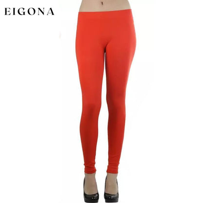 Women's Seamless Ankle Length Leggings Red __stock:350 bottoms refund_fee:800 show-color-swatches