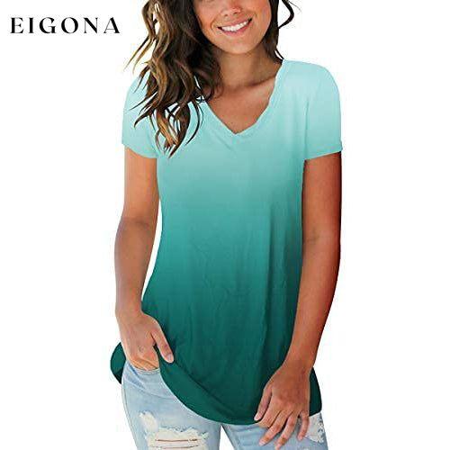 Women's Summer Tie Dye Short Sleeve T-Shirt Green __stock:200 clothes refund_fee:800 tops