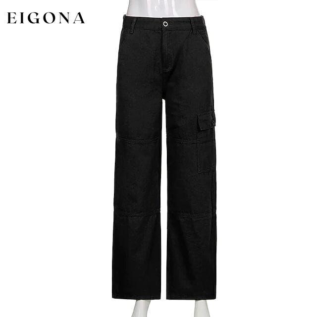 Women's Trouser Cargo Pants Black __stock:200 bottoms refund_fee:1200