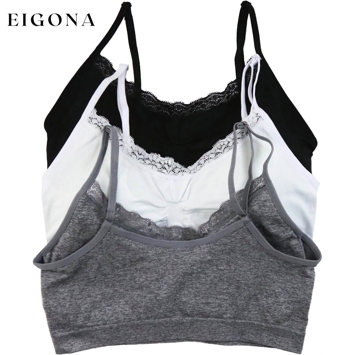 3-Pack: Women's Padded Essential Lounging Bralettes Spaghetti Strap __stock:150 lingerie Low stock refund_fee:1200