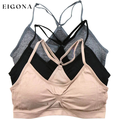 3-Pack: Women's Padded Essential Lounging Bralettes Y-Back __stock:150 lingerie Low stock refund_fee:1200