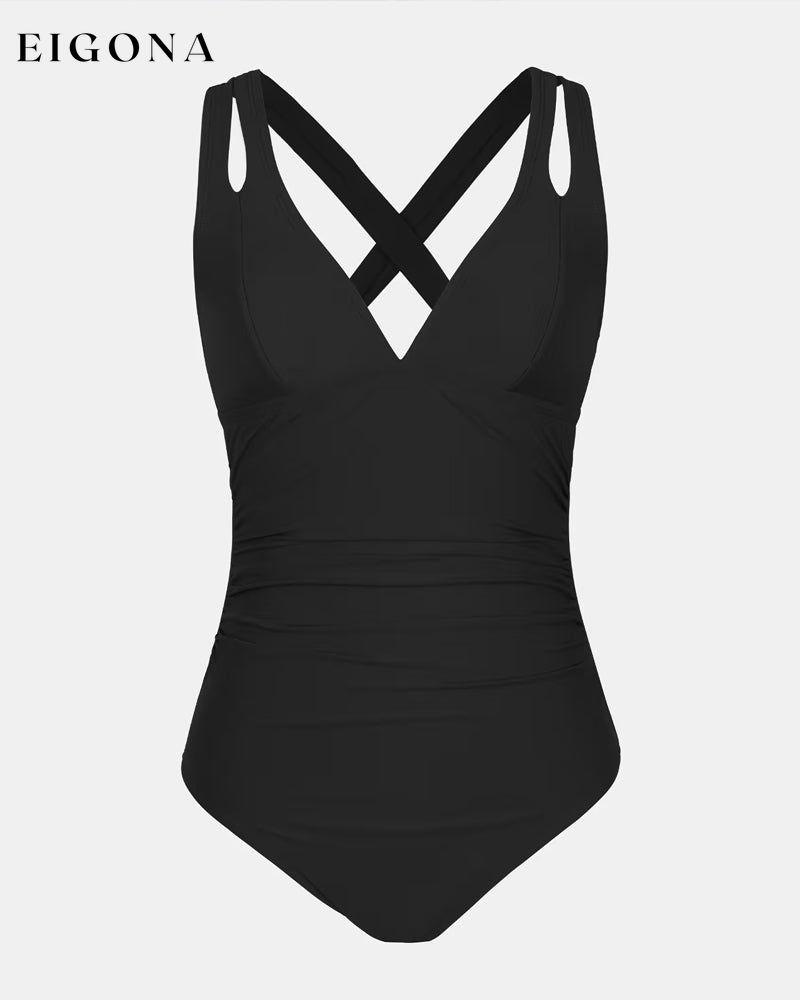 Solid color suspender one-piece swimsuit 23BF one-piece summer swimwear