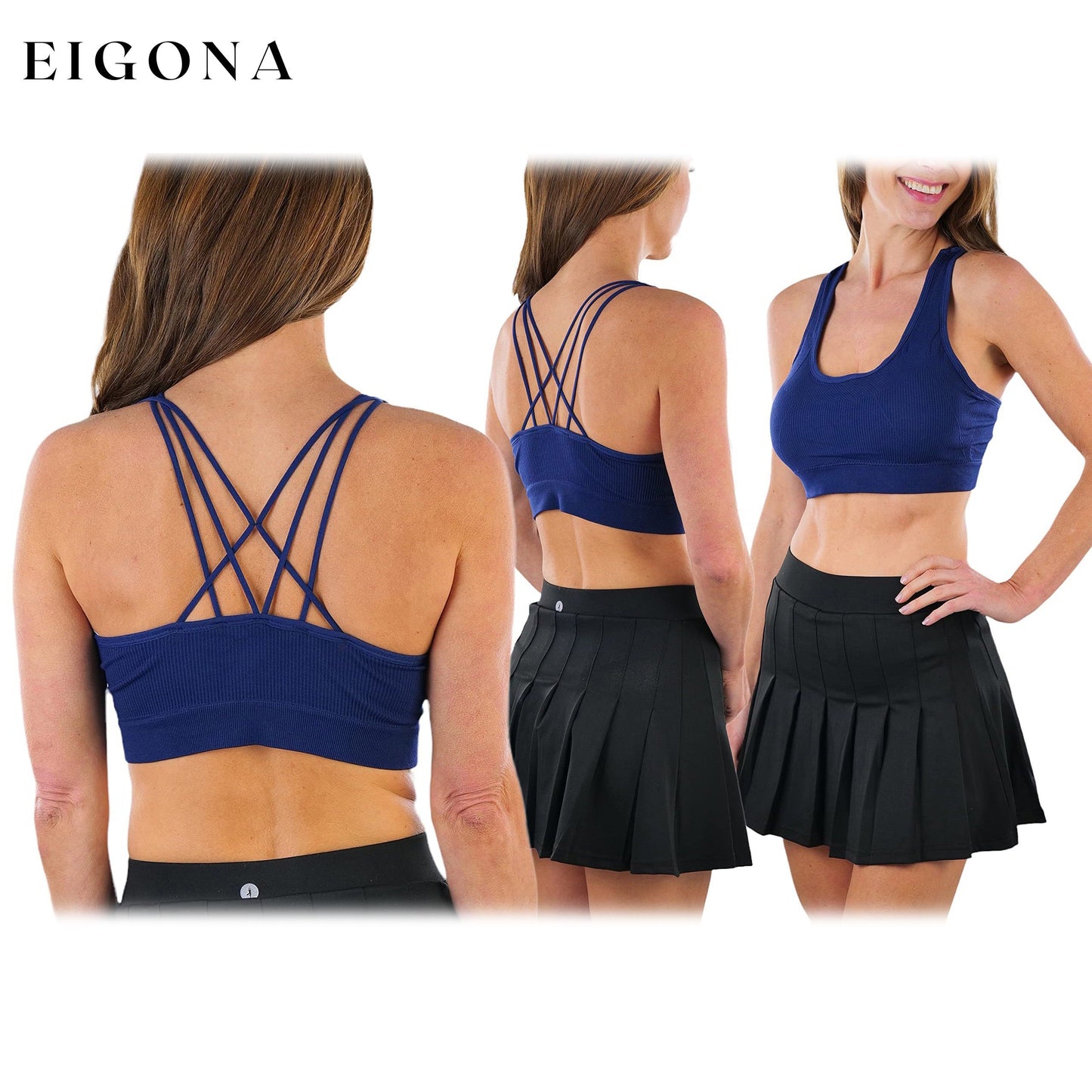 6-Pack: Women's Tank Front with Strappy Back Wire Free Sport Bralettes __stock:100 lingerie refund_fee:1200