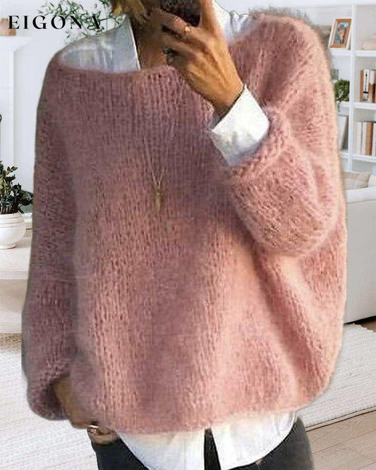 Round neck solid color sweater Pink S 2023 f/w 23BF pullovers