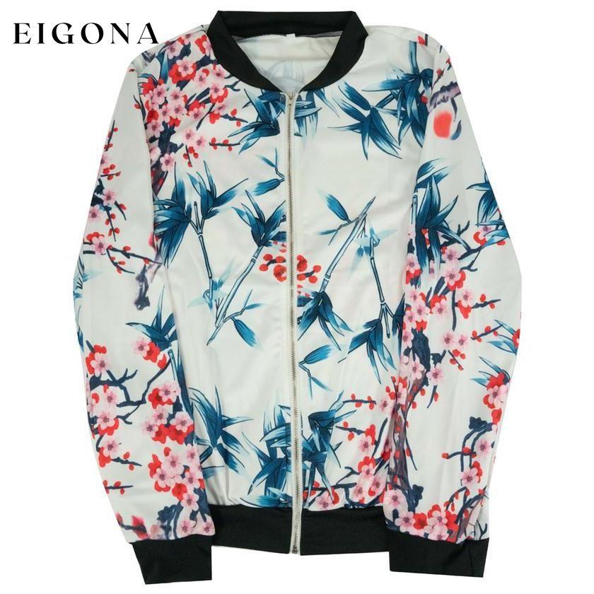 Floral-Patterned Lightweight Women's Jacket Ivory __stock:50 Jackets & Coats refund_fee:800