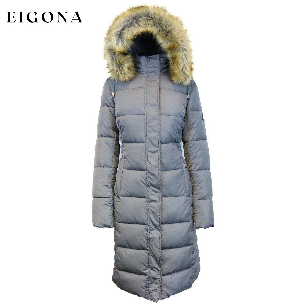 Long Heavyweight Parka Jacket with Faux-Fur Hood Gray Jackets & Coats refund_fee:2200