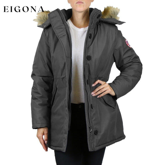 Spire By Galaxy Heavyweight Women's Parka with Hood Stormy Charcoal __stock:50 Jackets & Coats refund_fee:1800