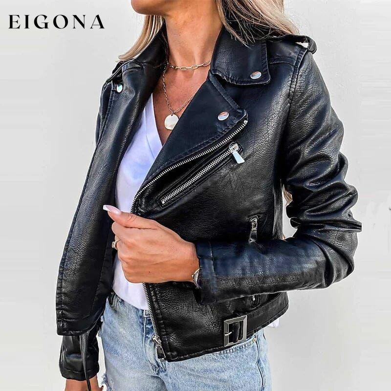 Women's Faux Modern Street Style Leather Jacket __stock:200 Jackets & Coats refund_fee:1200