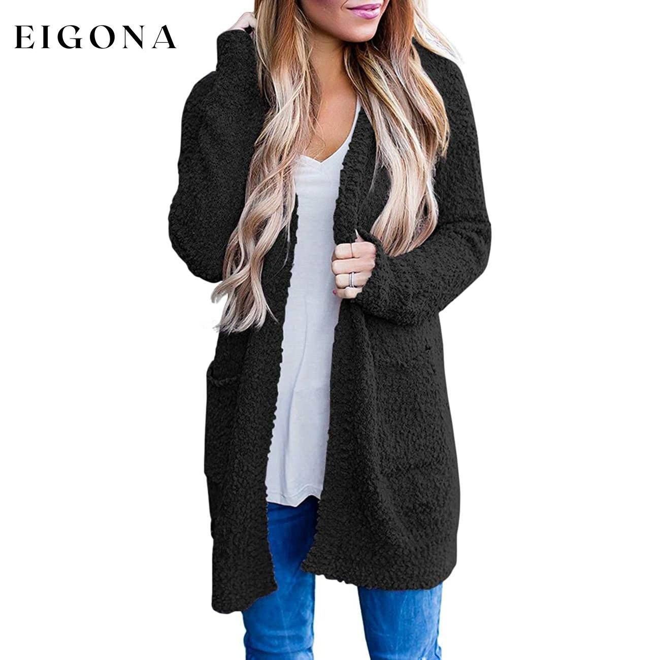 Women's Long-Sleeved Soft Chunky Knitted Sweater Black __stock:500 Jackets & Coats refund_fee:1200