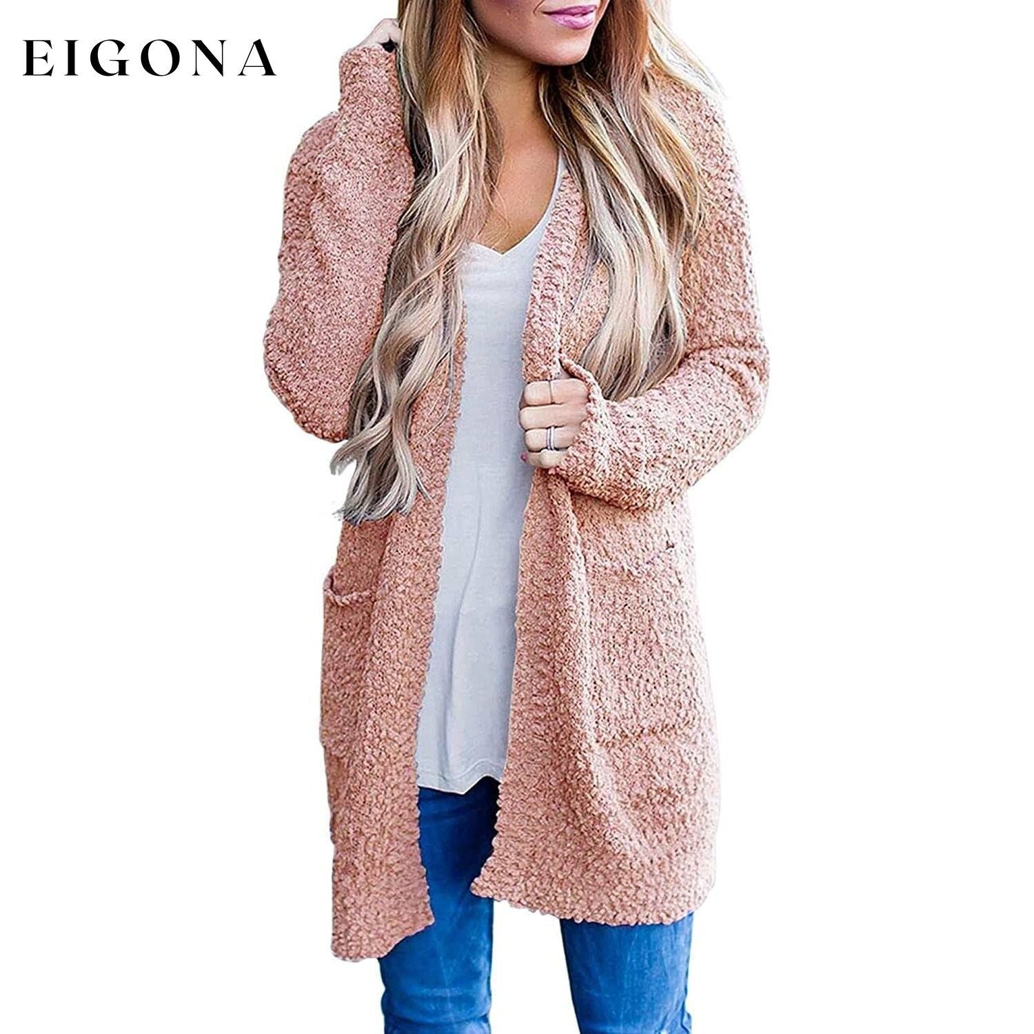 Women's Long-Sleeved Soft Chunky Knitted Sweater Pink __stock:500 Jackets & Coats refund_fee:1200