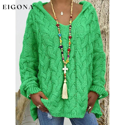 Women's Sweater Oversized Pullover Jumper Knitted Solid Color Green __stock:200 clothes refund_fee:1200 tops