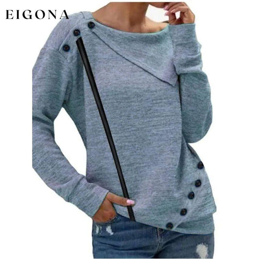 Women's Sweatshirt Pullover Solid Color Blue __stock:200 clothes refund_fee:1200 tops