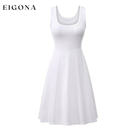 Women's Swing Knee Length Dress White __stock:200 casual dresses clothes dresses Low stock refund_fee:800