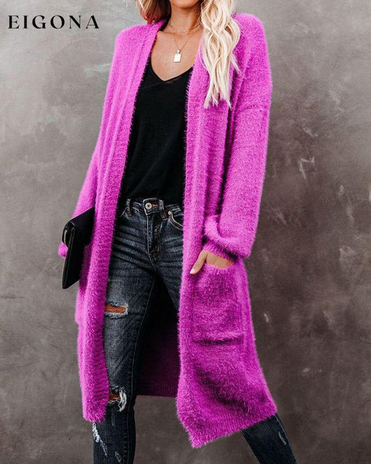 Solid color long cardigan Fuchsia 2022 f/w 23BF clothes Sweaters sweaters & cardigans Tops/Blouses