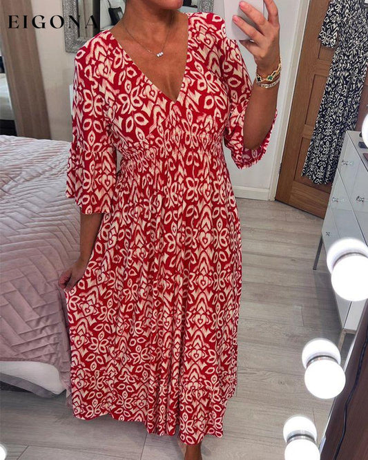 Red Printed Maxi Dress Red 23BF Casual Dresses Clothes discount Dresses Summer