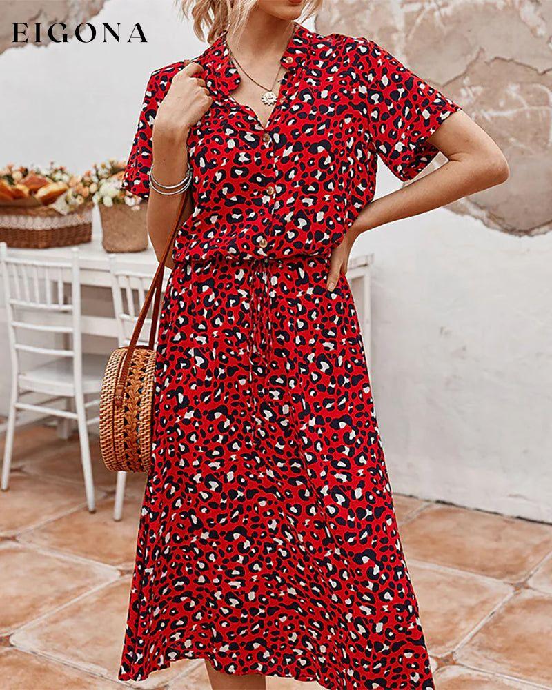 Dot print v-neck dress Red 23BF Casual Dresses Clothes Dresses Spring Summer