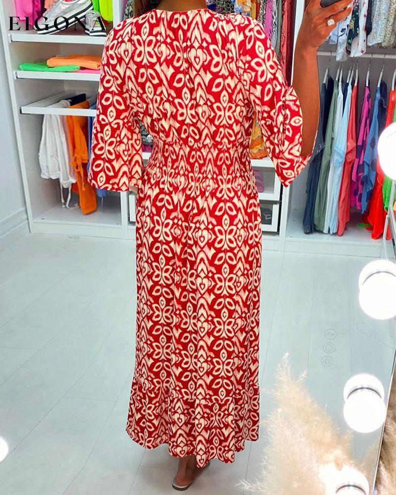 Red Printed Maxi Dress 23BF Casual Dresses Clothes discount Dresses Summer