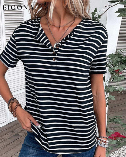 Short Sleeve Striped T-Shirt 23BF clothes Short Sleeve Tops Spring Summer T-SHIRTS Tops/Blouses