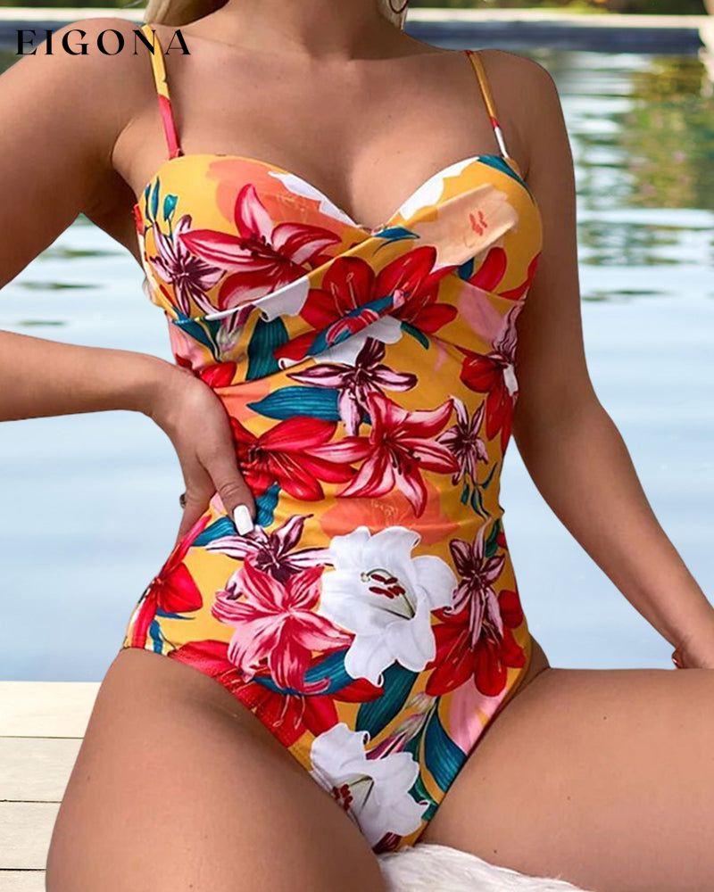 Floral print sexy one piece swimsuit 23BF Clothes One-Piece Summer Swimwear