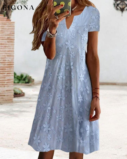 Elegant Lace Floral Short Sleeve Dress 23BF Casual Dresses Clothes Dresses SALE Spring Summer