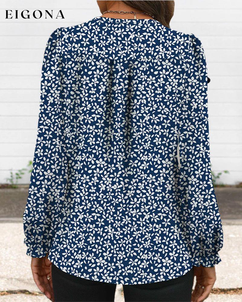 Long Sleeve Temperament Printed Blouse blouses & shirts spring summer