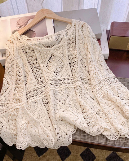 Women's Vintage Crochet Hollow Out Cover Up Top