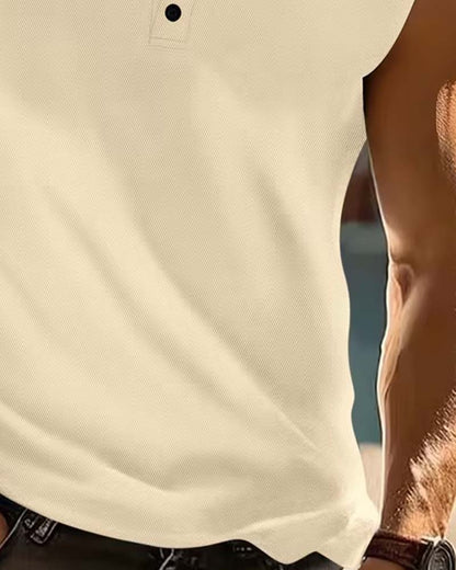 Men's Henry Solid Color Sports Tank Top
