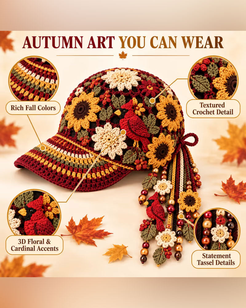 🍂 Women’s Handmade Crochet Autumn Baseball Cap 2024 f/w accessories spring summer