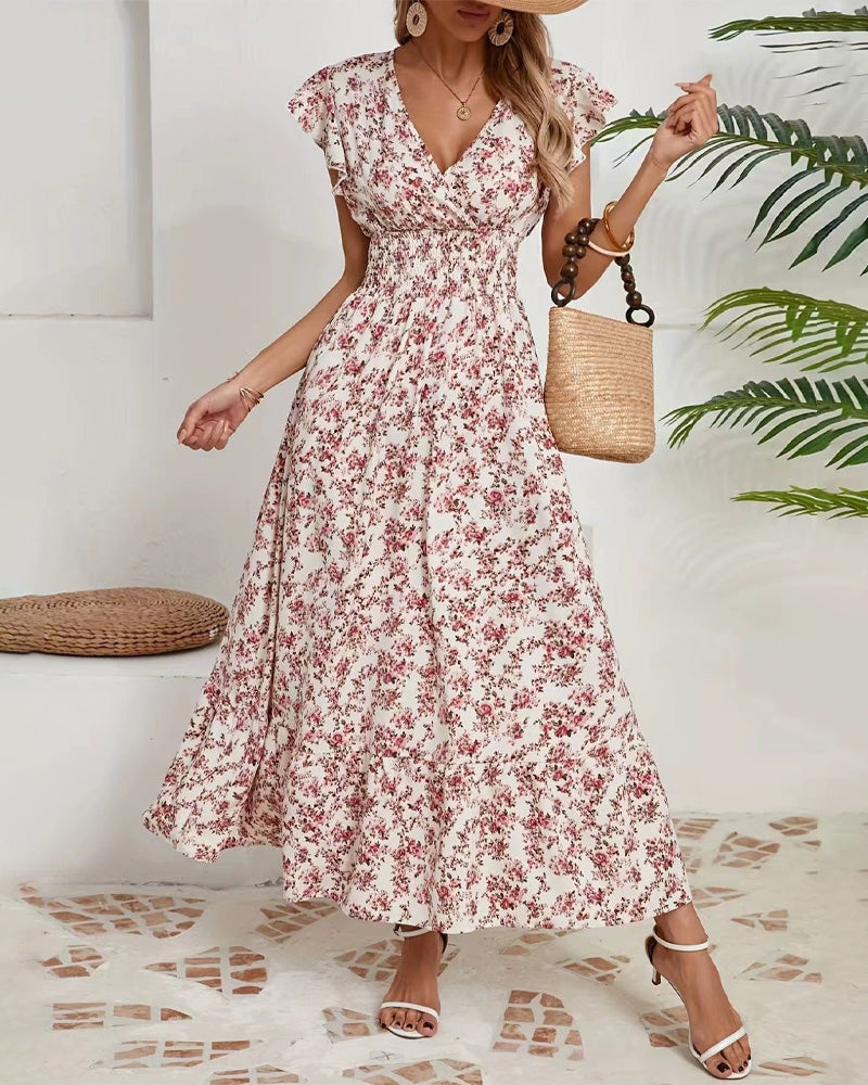 Floral Waist Tie Dress casual dresses spring summer