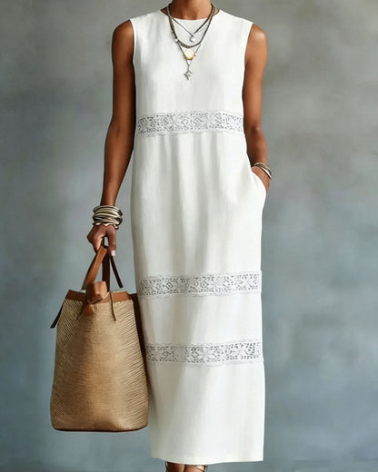 Sleeveless Lace Patchwork Dress